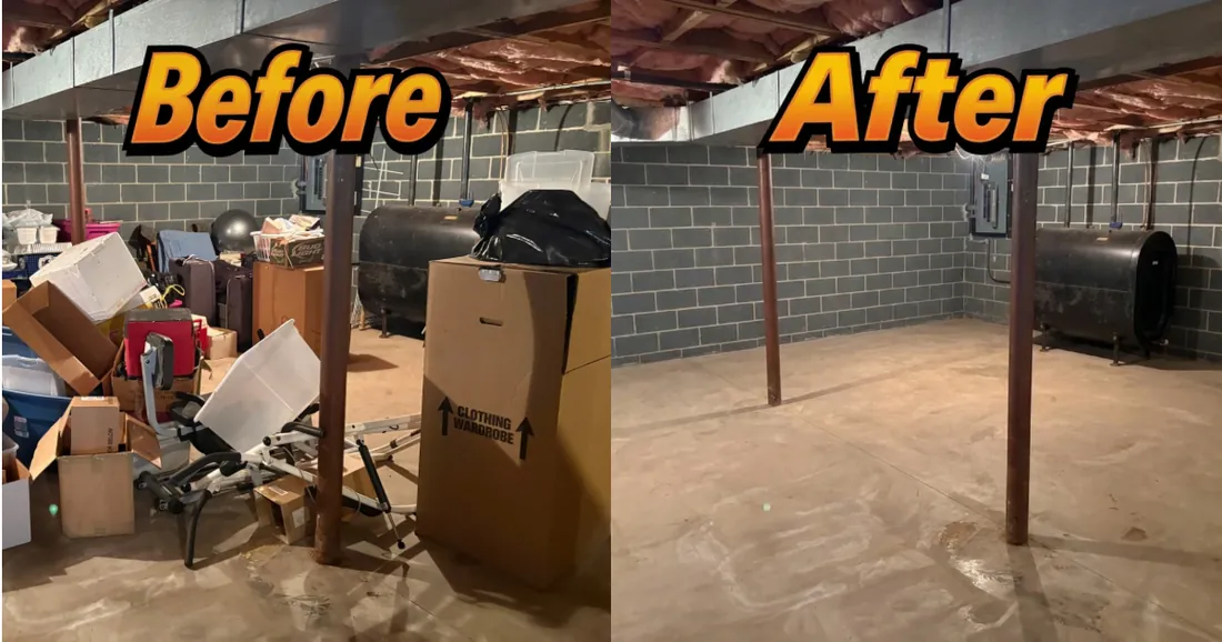 Before and after — garage cleanout